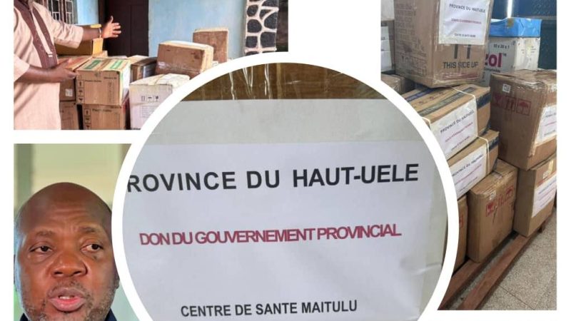 Haut-Uele : Le Gouverneur Jean Bakomito donne des médicaments aux centres de santé Maitulu et Arumbi