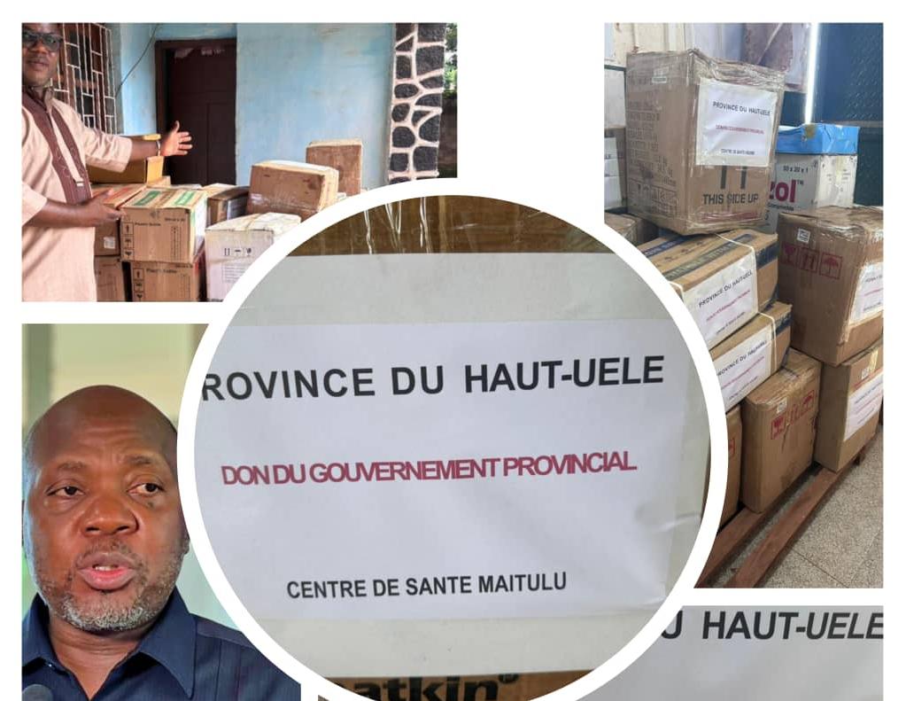 Haut-Uele : Le Gouverneur Jean Bakomito donne des médicaments aux centres de santé Maitulu et Arumbi