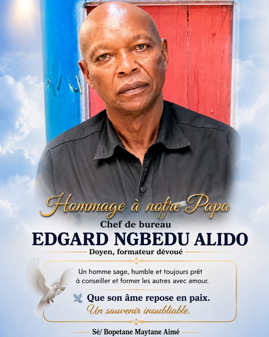 Deuil au Secteur Minier de Mambasa : L&rsquo;Ex-Chef de Bureau Edgard Ngbedu Alido s&rsquo;est éteint à Kinshasa