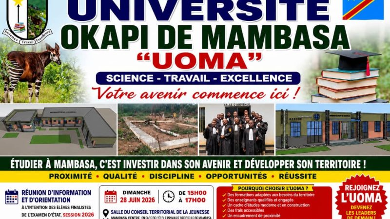 Mambasa : L&rsquo;Université Okapi ouvre ses portes aux futurs étudiants