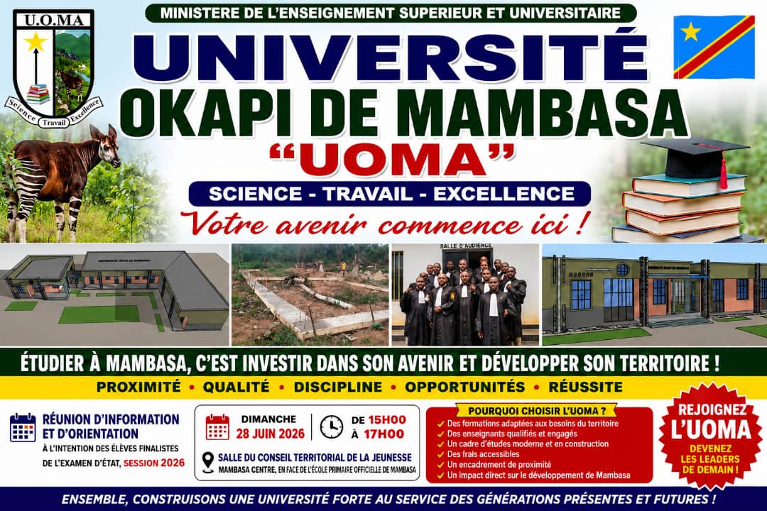 Mambasa : L&rsquo;Université Okapi ouvre ses portes aux futurs étudiants